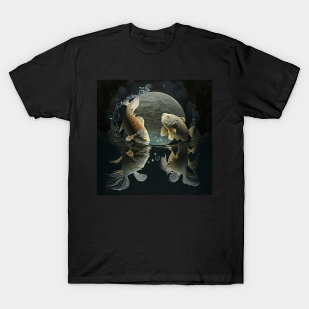 Fish dancing on the moon. V2 T-Shirt by newcoloursintheblock